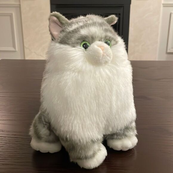 Aurora 10 Inch” Fat Cats Collection Dumpling Gray Tabby Cat Plush Stuffed Animal - Picture 1 of 7